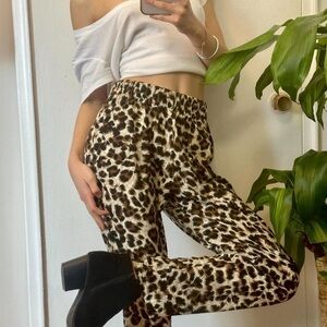 💜Vintage Leopard Print High Rise Pants Size Medium